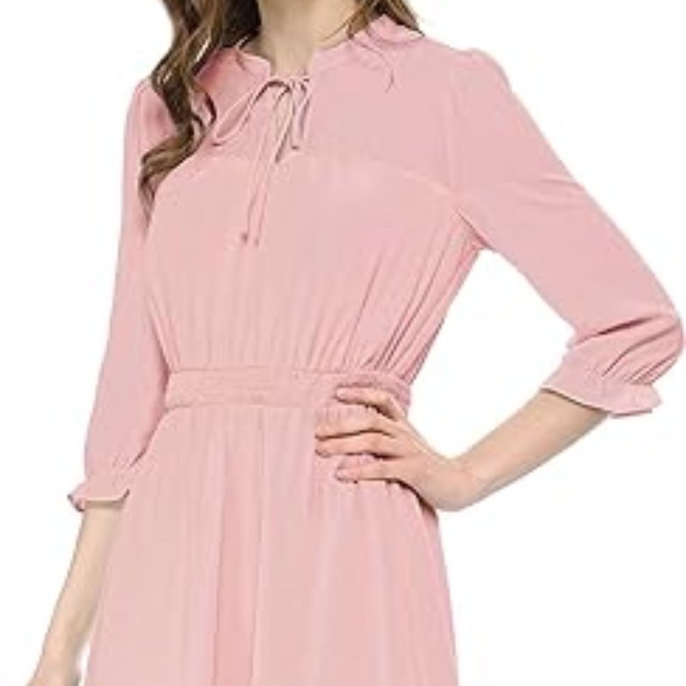 Allegra K Women's Autumn Wedding Guest Dresses Ruffle Hem 3/4 Sleeve A-Line